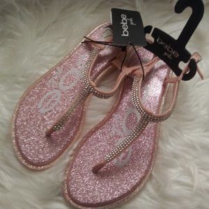 Bebe Girls Pink Rhinestone Slingback Sandals 13/1